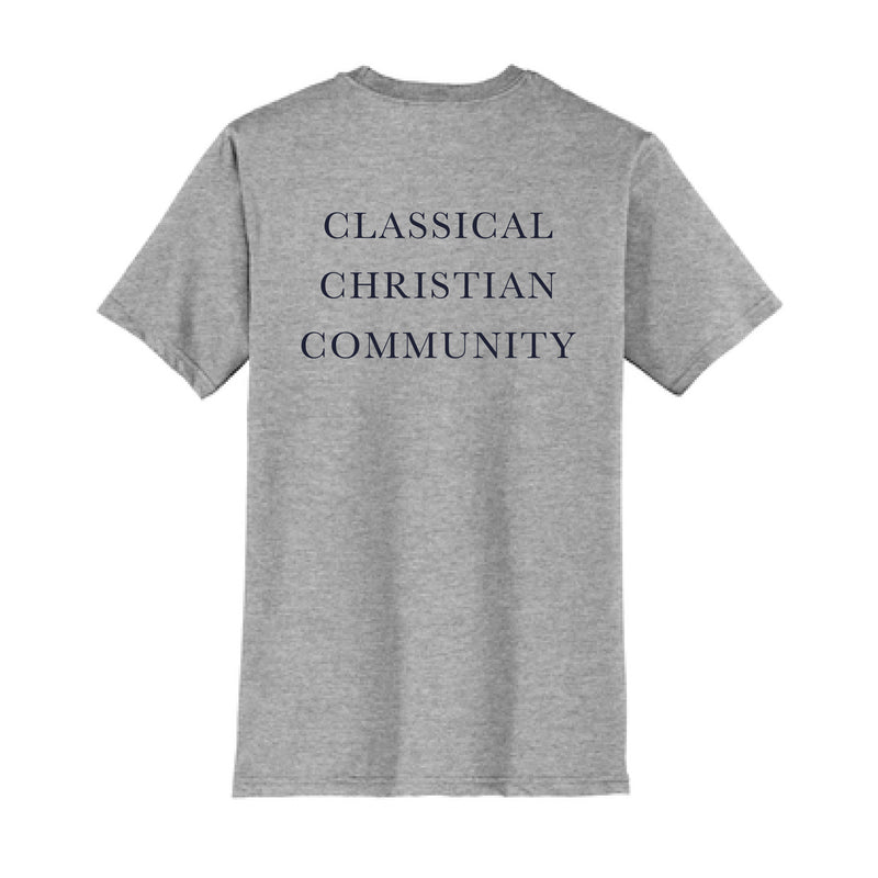 The CC Stacked Serif | Light Heather Grey Tee