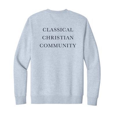 The CC Stacked Serif | Light Heather Grey Fleece Crew