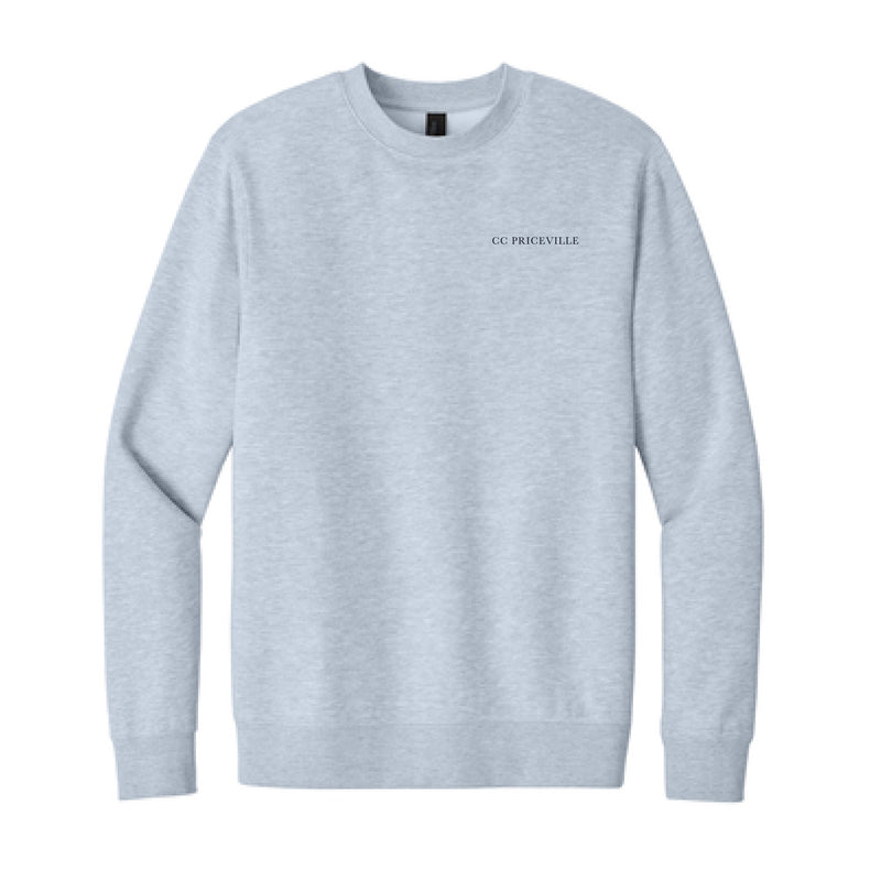 The CC Stacked Serif | Light Heather Grey Fleece Crew