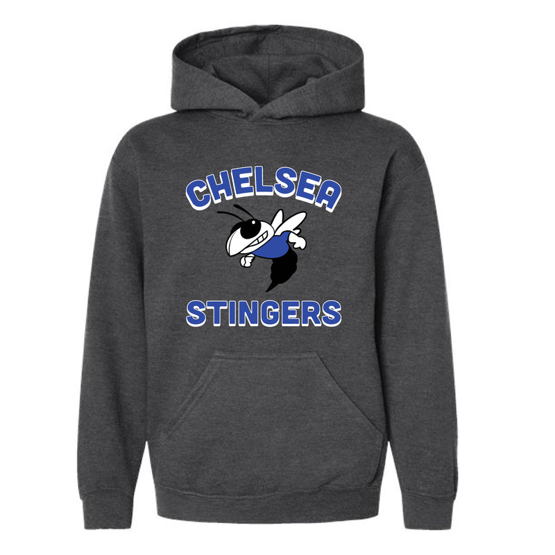 The Chelsea Stingers | Heather Charcoal Oversized Youth Hooded Sweatshirt