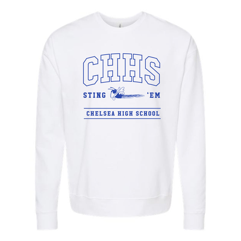 The CHHS Outline Arch | White Oversized Crewneck Sweatshirt