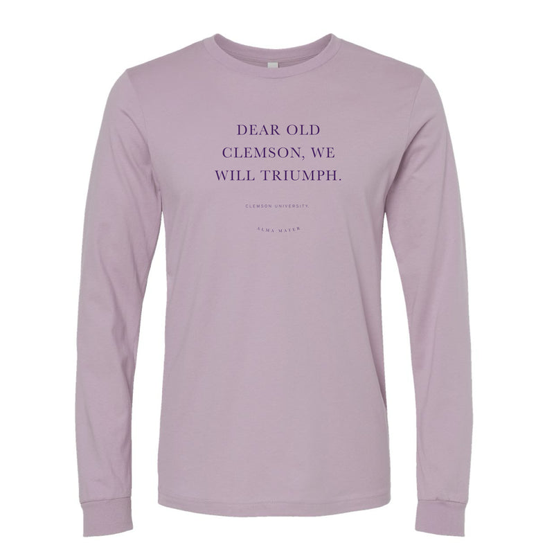 The Clemson Alma Mater | Light Violet Long Sleeve