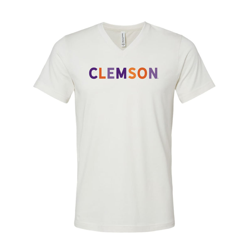 The Clemson Multi | Vintage White V-Neck Tee