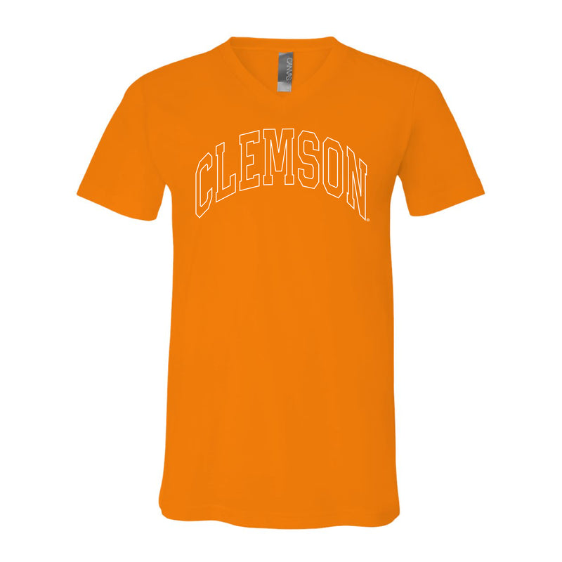 The Clemson Outline Arch | Orange V-Neck Tee