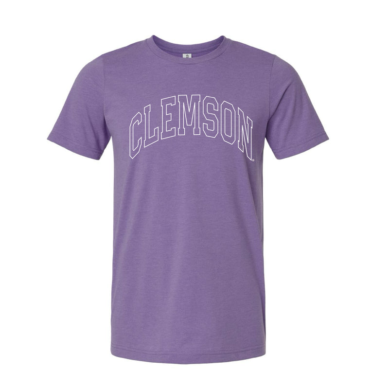 The Clemson Outline Arch | Heather Deep Purple Tee