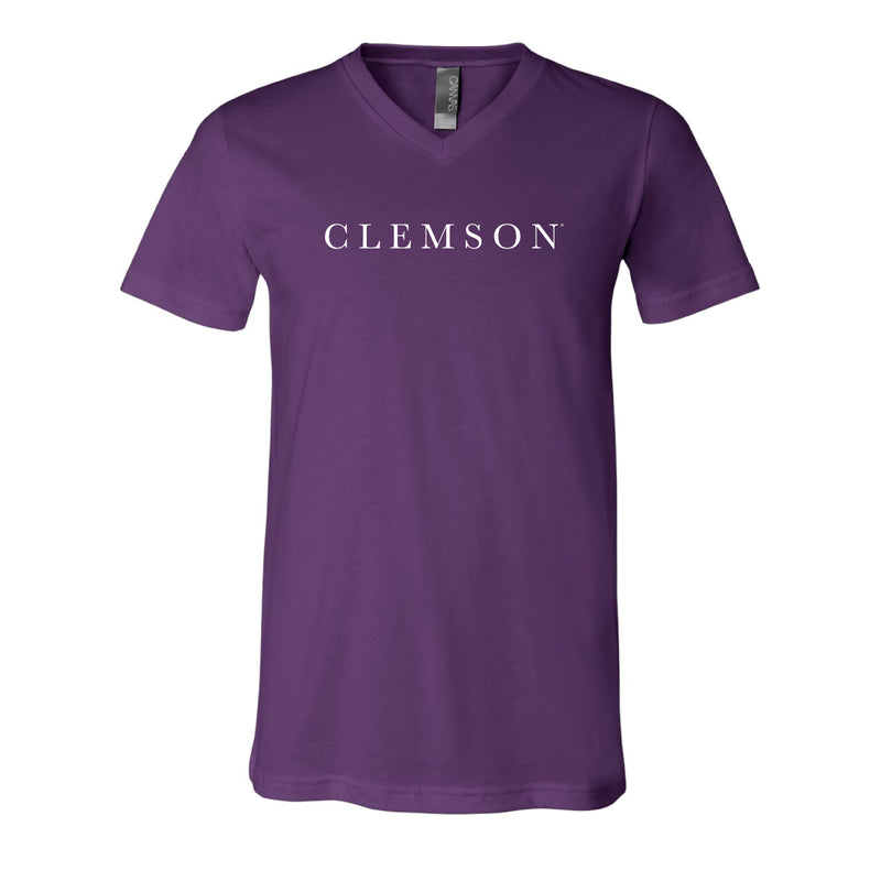 The Clemson Serif | Purple V-Neck Tee