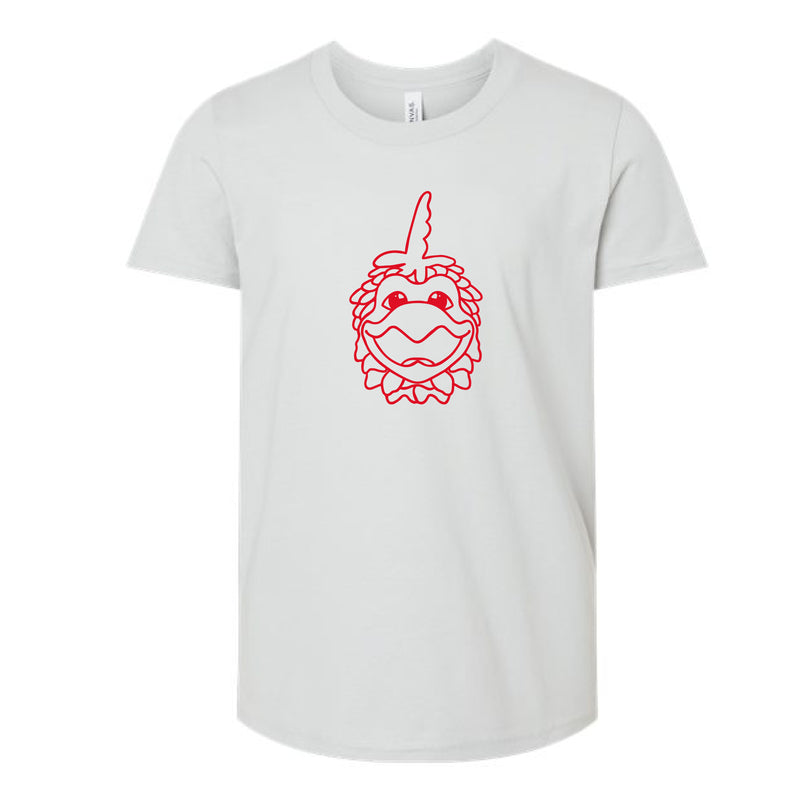 The Cocky Head Outline | Youth Silver Tee