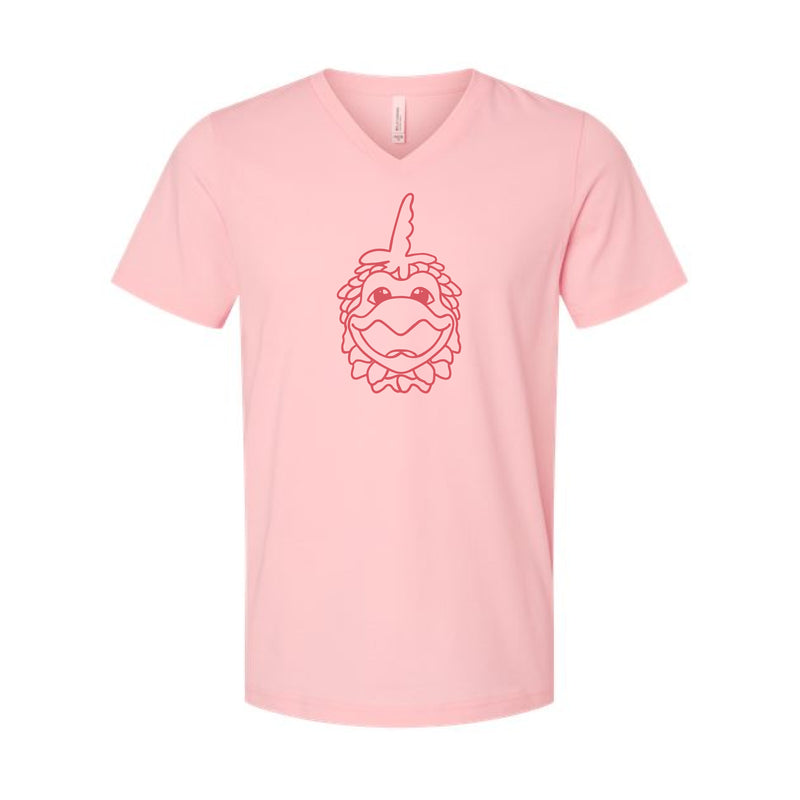 The Cocky Head Outline | Pink V-Neck Tee