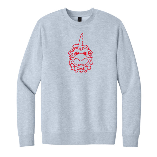 The Cocky Head Outline | Light Heather Grey Sweatshirt