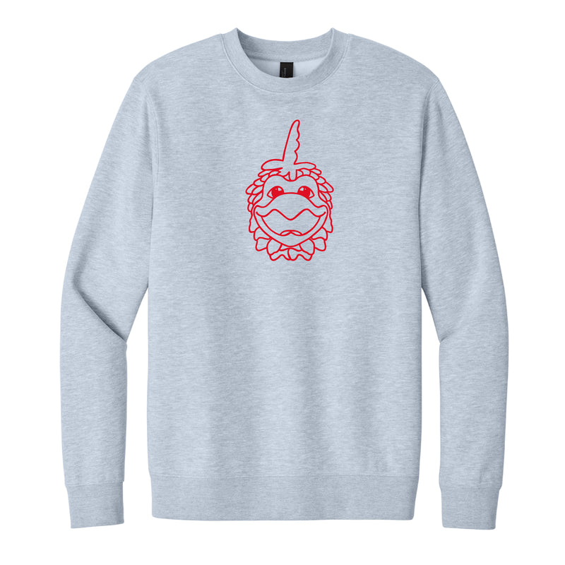 The Cocky Head Outline | Light Heather Grey Sweatshirt