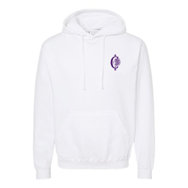 The Collinsville Building | White Oversized Hooded Sweatshirt