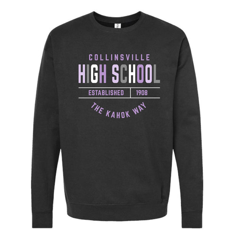 The Collinsville Multi | Black Oversized Crewneck Sweatshirt