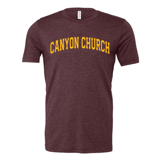 The Canyon Church Arch | Adult Heather Maroon Tee