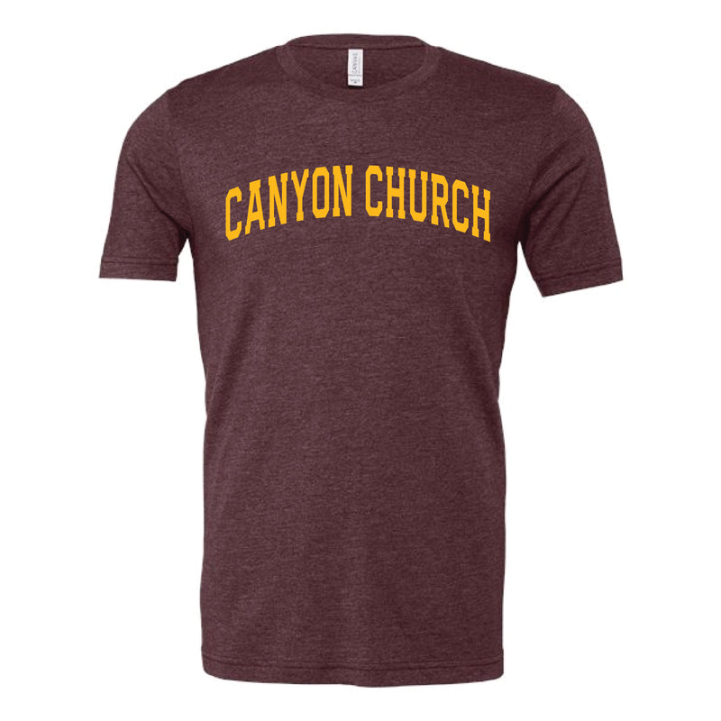 The Canyon Church Arch | Adult Heather Maroon Tee
