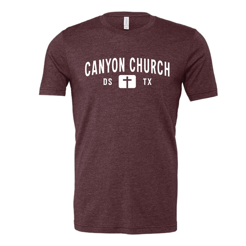 The Canyon Church Texas | Adult Heather Maroon Tee