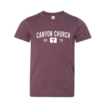 The Canyon Church Texas | Youth Heather Maroon Tee