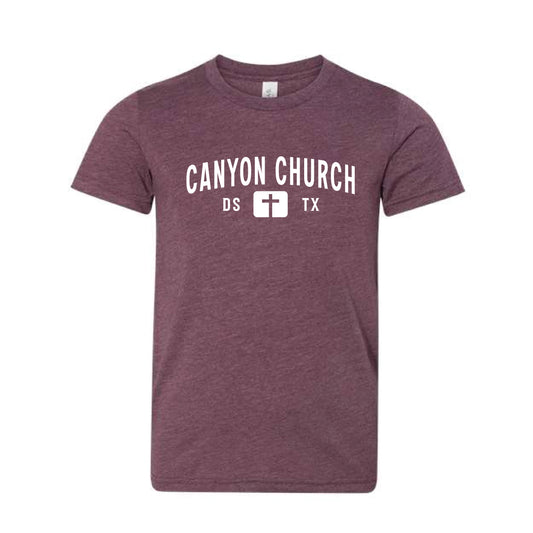 The Canyon Church Texas | Youth Heather Maroon Tee