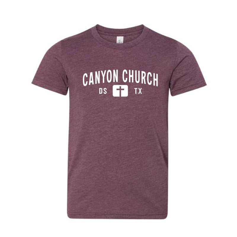 The Canyon Church Texas | Youth Heather Maroon Tee
