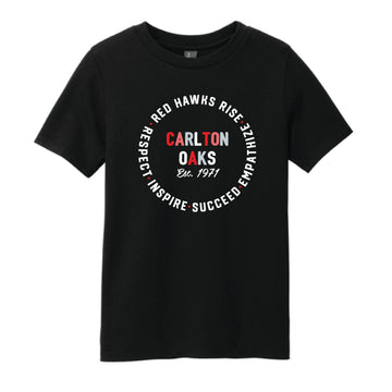 The Carlton Oaks Circle | Youth Black Tee