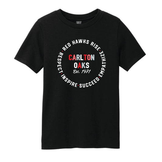 The Carlton Oaks Circle | Youth Black Tee
