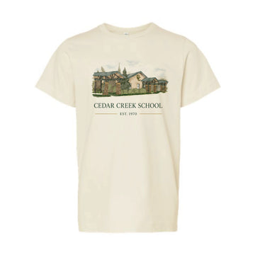 The Cedar Creek Watercolor | Youth Natural Tee