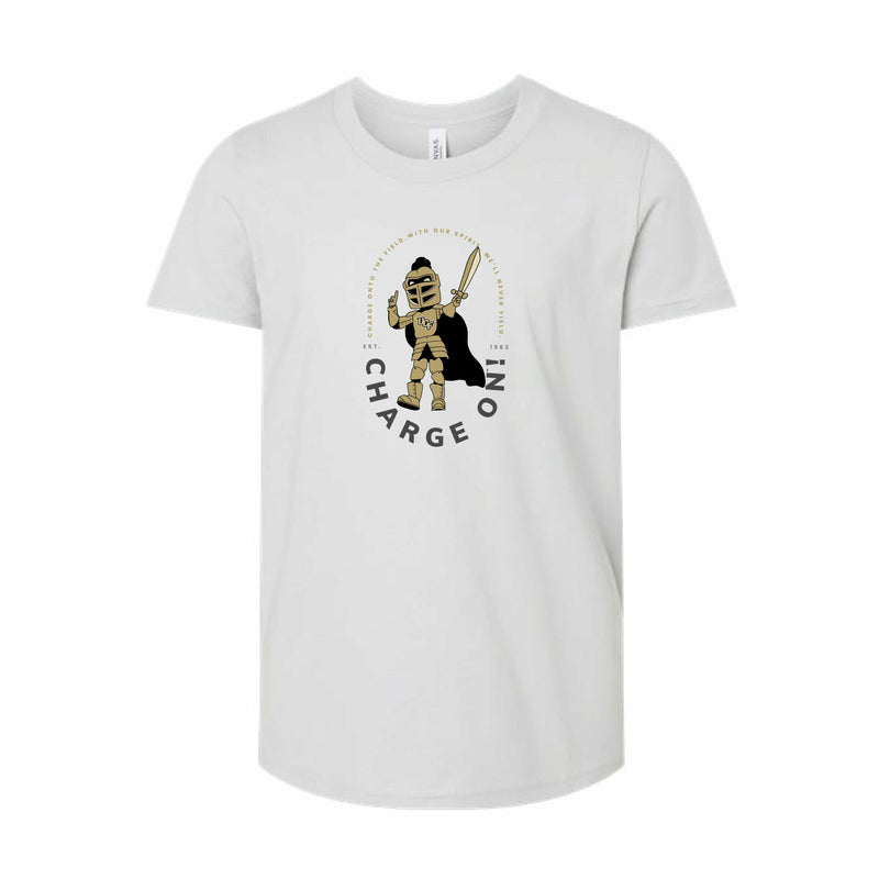 The Charge On Knightro | Youth Silver Tee