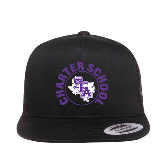 The SFA Charter Circle | Embroidered Black Trucker Hat
