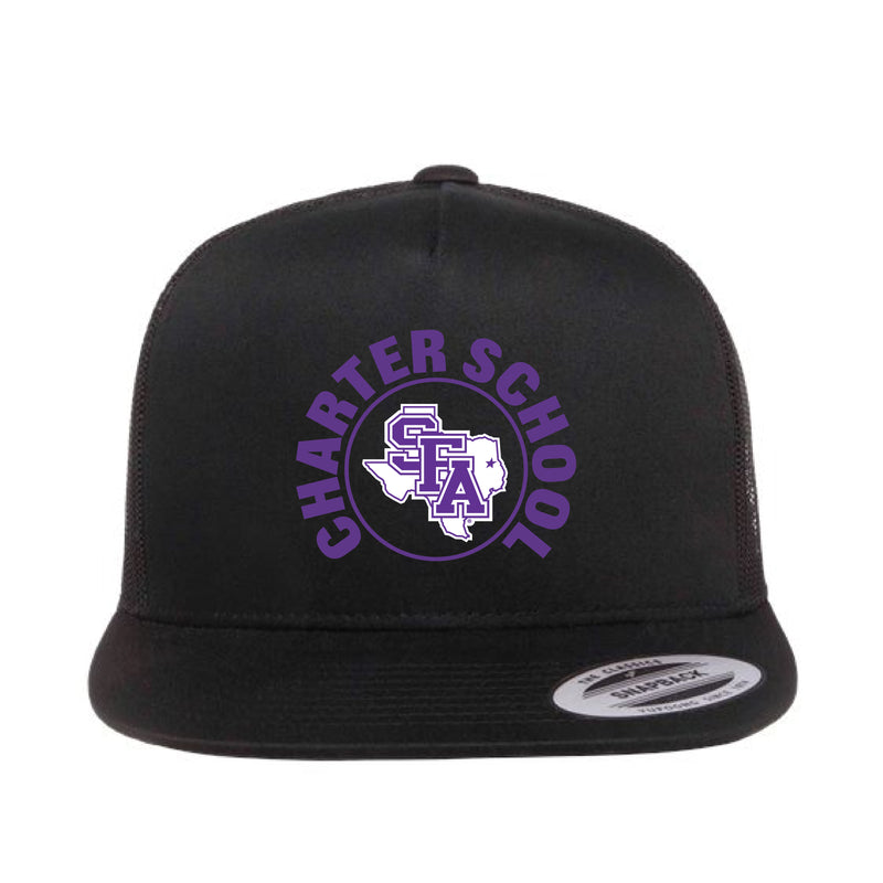 The SFA Charter Circle | Embroidered Black Trucker Hat