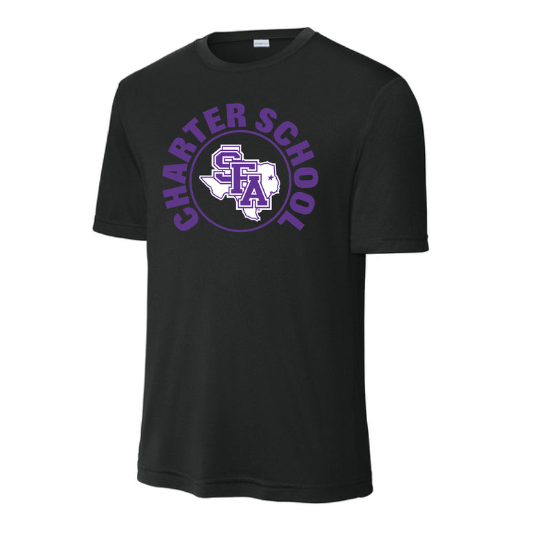 The Charter School Circle | Adult Black Performance Tee