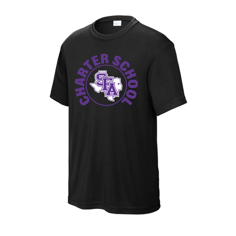The Charter School Circle | Youth Black Performance Tee