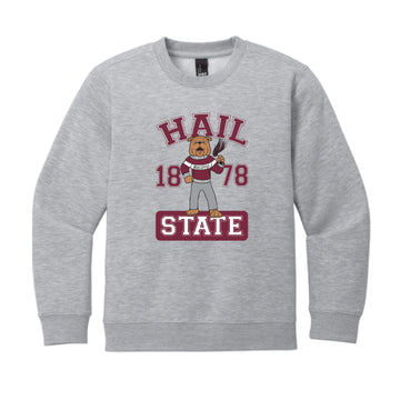 The Cheering Bully 1878 | Youth Light Grey Heather Crewneck