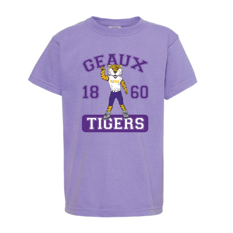 The Cheering Mike the Tiger | Youth Violet Tee