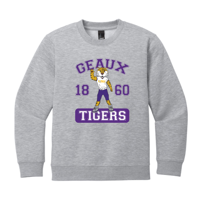 The Cheering Mike the Tiger | Youth Light Heather Grey Sweatshirt