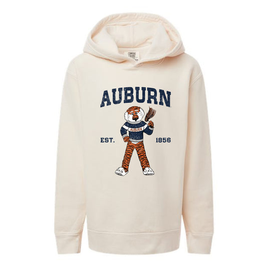 The Cheers For Aubie | Youth Ivory Hooded Sweatshirt