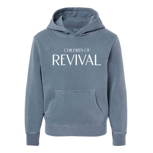 The Children of Revival | Youth Pigment Slate Blue Hoodie