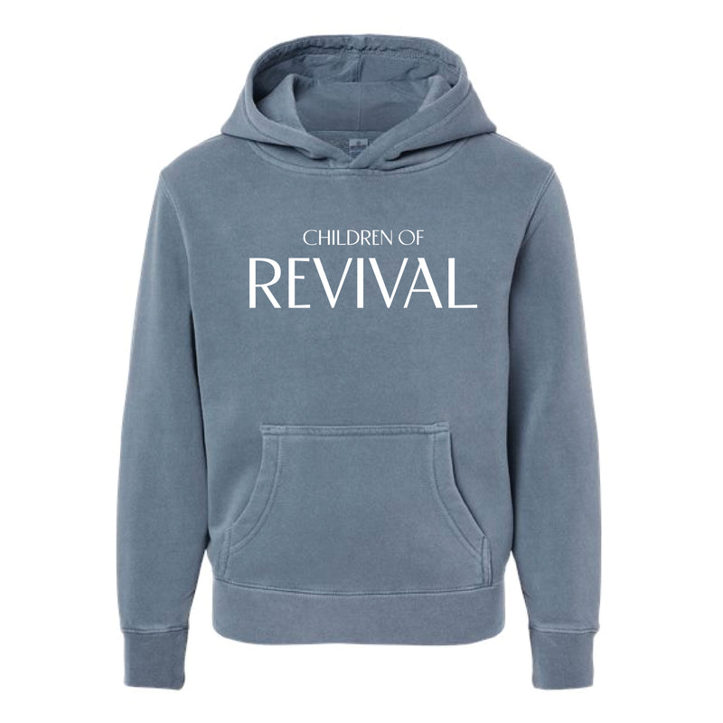 The Children of Revival | Youth Pigment Slate Blue Hoodie