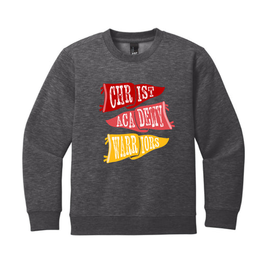 The Christ Academy Flags | Youth Heathered Charcoal Sweatshirt