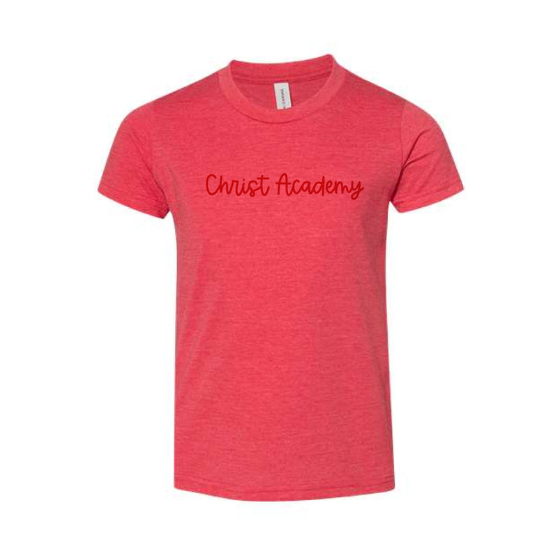 The Christ Academy Script | Youth Heather Red Tee