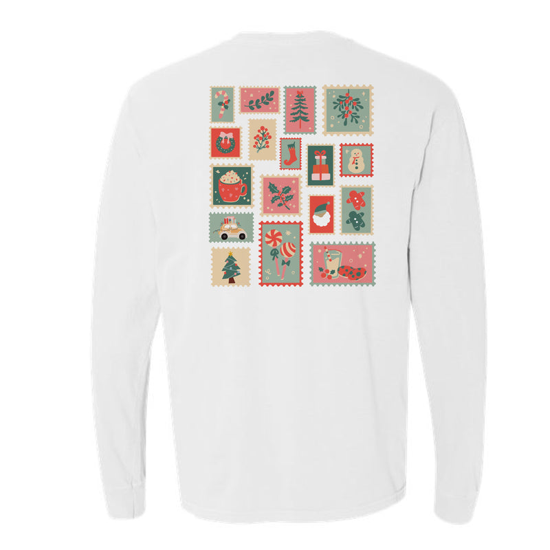The Christmas Stamps | White Long Sleeve Tee