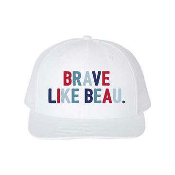 The Classic Brave Like Beau | Embroidered White Richardson Trucker Cap