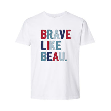 The Classic Brave Like Beau | Adult Washed White	Tee