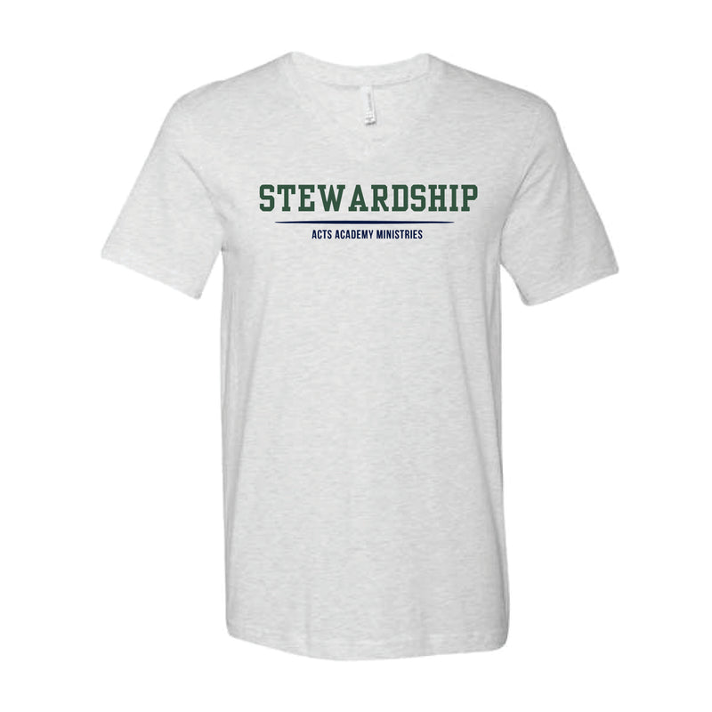 The Classic Stewardship | Adult Ash V-Neck Tee