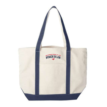 The Women in Law | Embroidered Natural/ Navy Tote