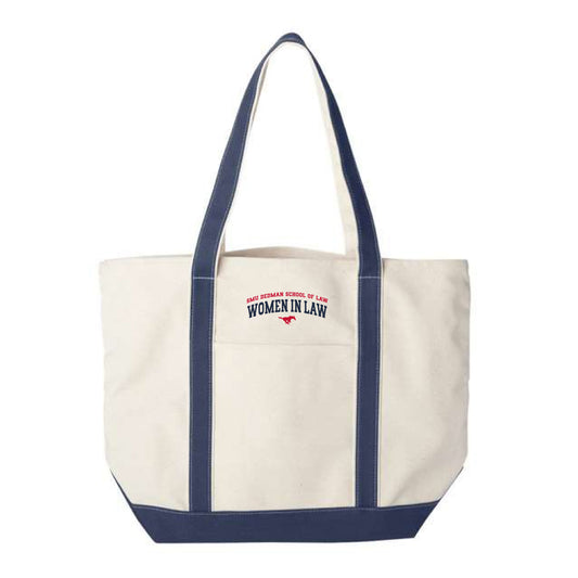 The Women in Law | Embroidered Natural/ Navy Tote