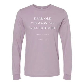 The Clemson Alma Mater | Light Violet Long Sleeve