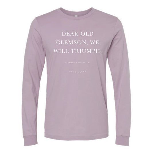 The Clemson Alma Mater | Light Violet Long Sleeve