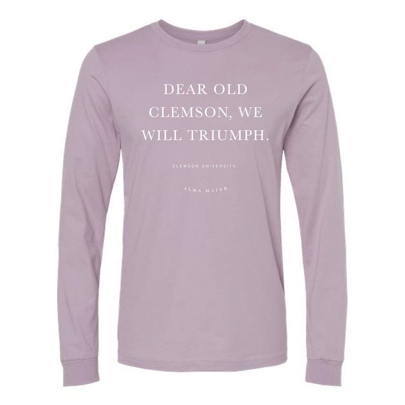 The Clemson Alma Mater | Light Violet Long Sleeve