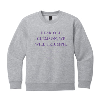 The Clemson Alma Mater | Youth Light Heather Grey Sweatshirt