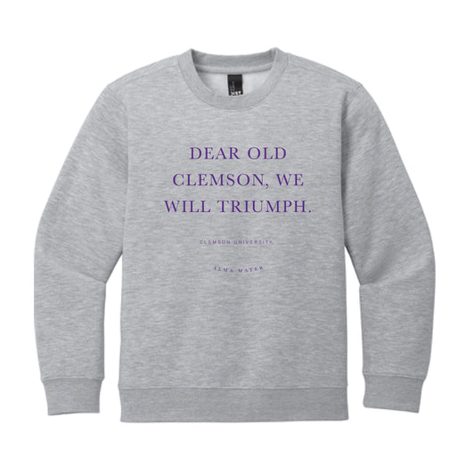 The Clemson Alma Mater | Youth Light Heather Grey Sweatshirt