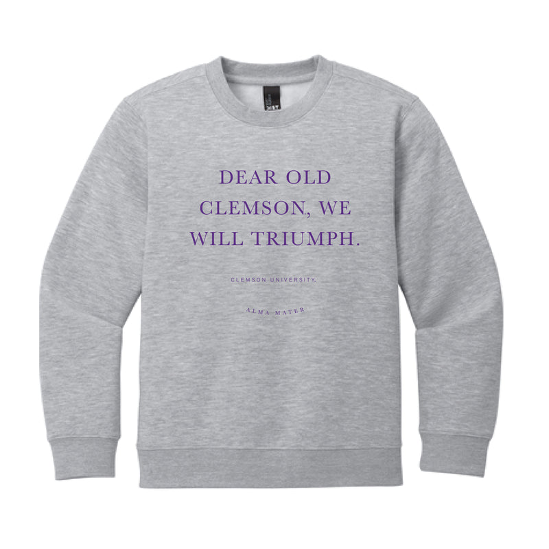 The Clemson Alma Mater | Youth Light Heather Grey Sweatshirt